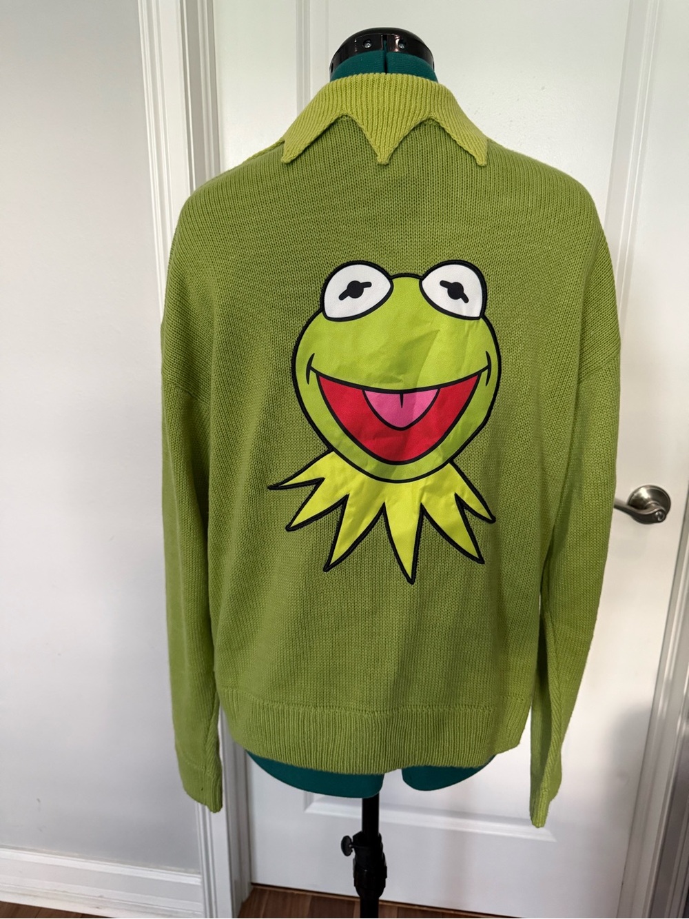 Kermit the Frog Green Button-Up Cardigan Jacket - Picture 2 of 3